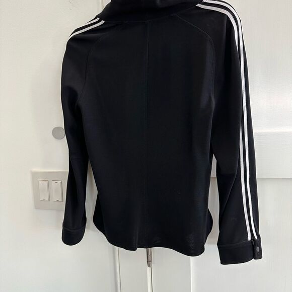 Ladies black 3/4 zip long sleeve top. White stripe. Size medium - Picture 10 of 10